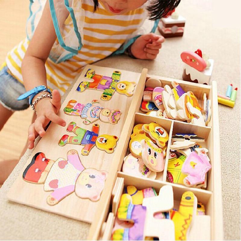 WoodCraft Wooden Dress-Up Puzzle - 100 Outfits
