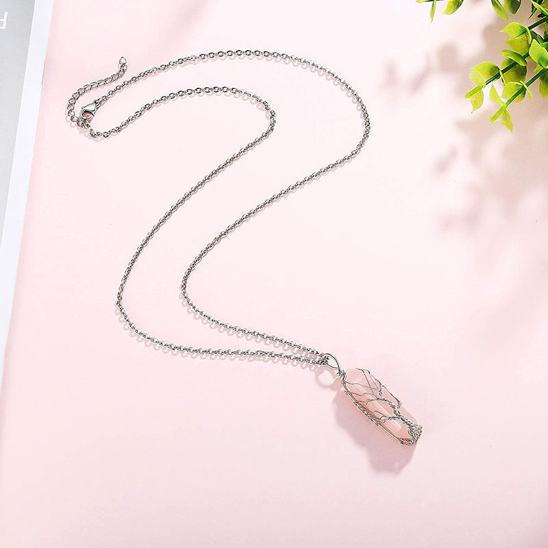 Elara - Tree of Life Crystal Gemstone Necklace for Women