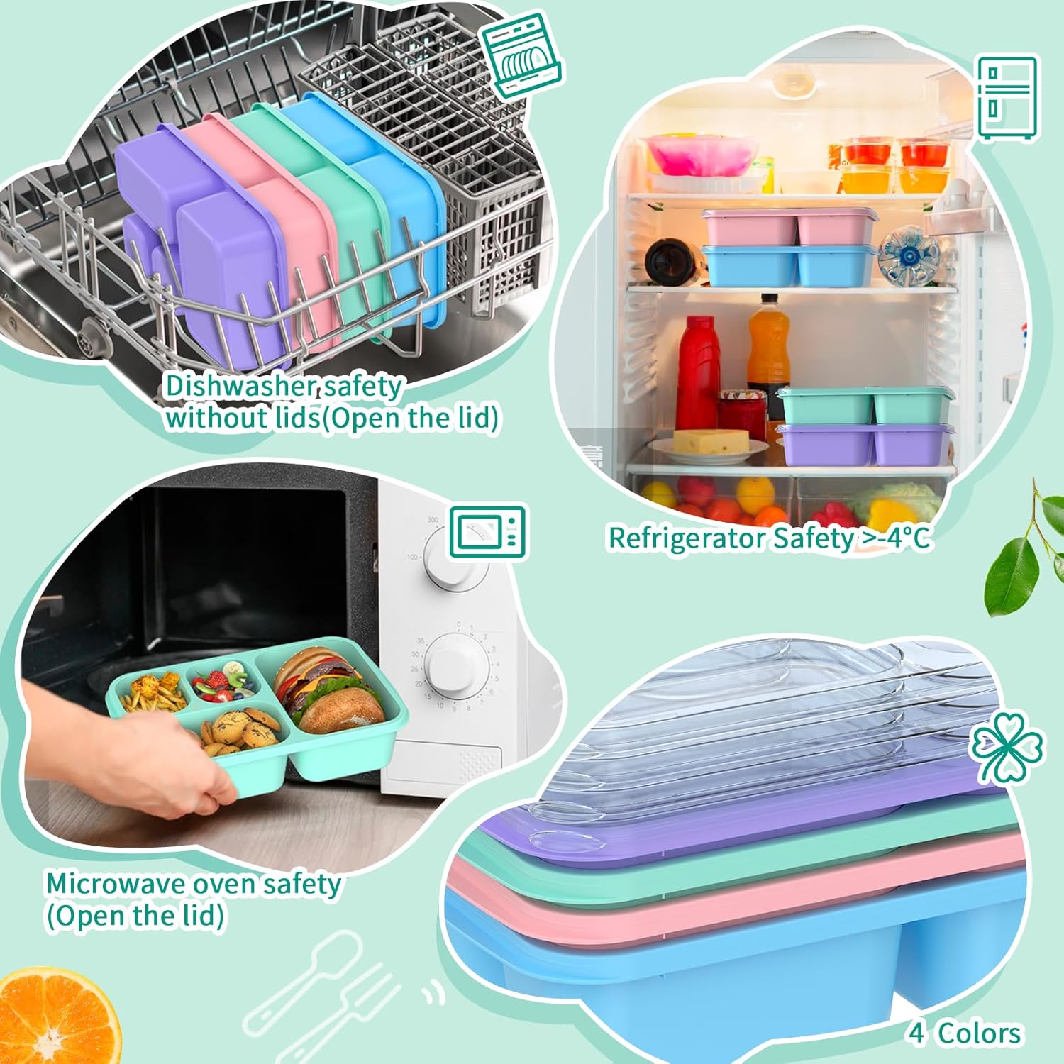 BentoBox - 4-Piece Meal Prep Container Set