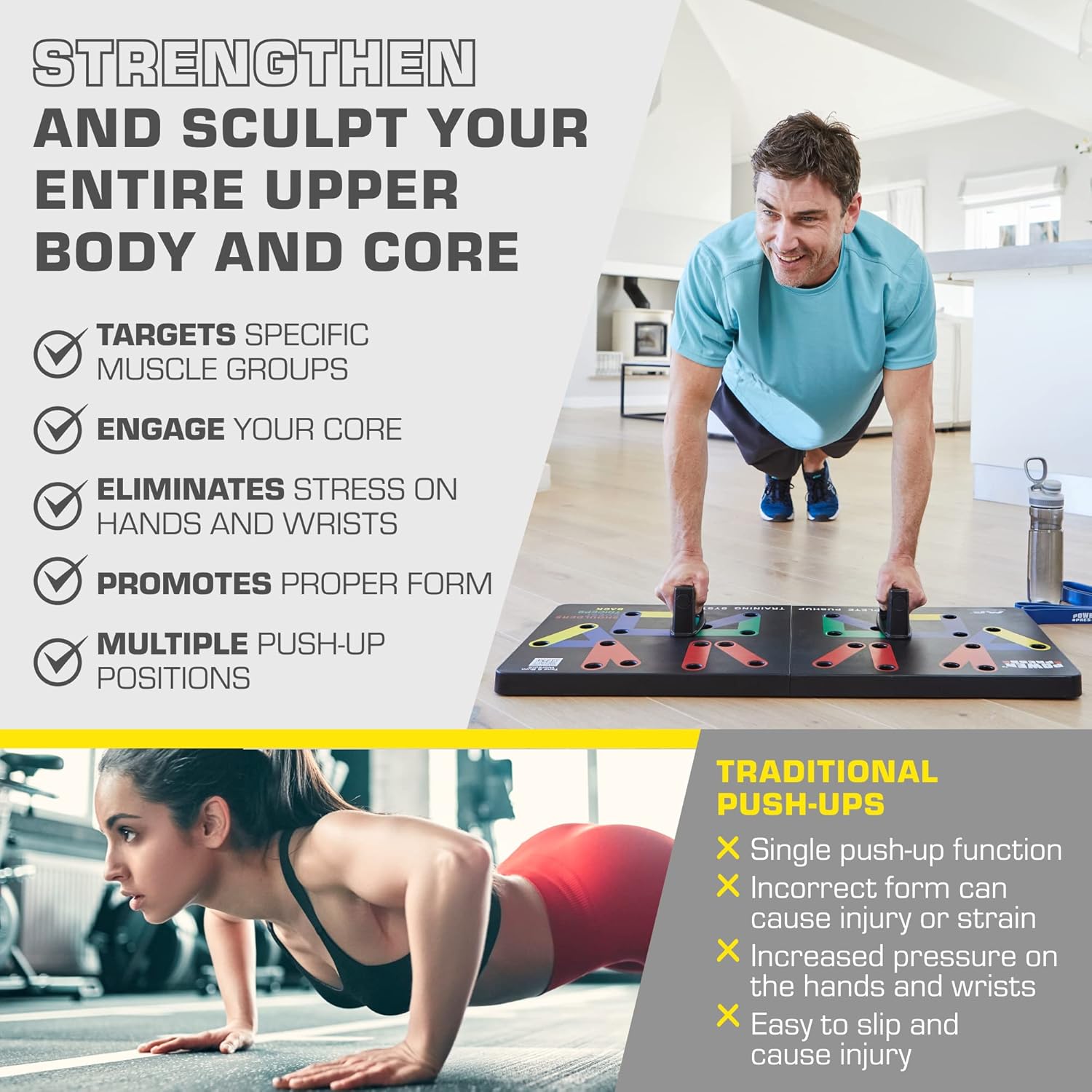 FlexiFit Folding Push-Up Training Board
