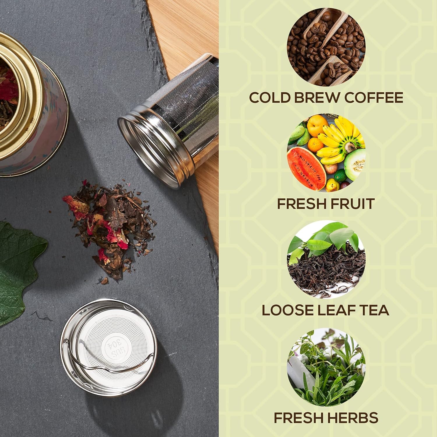 TeaFusion - Bamboo Tea Infuser Bottle 500ml