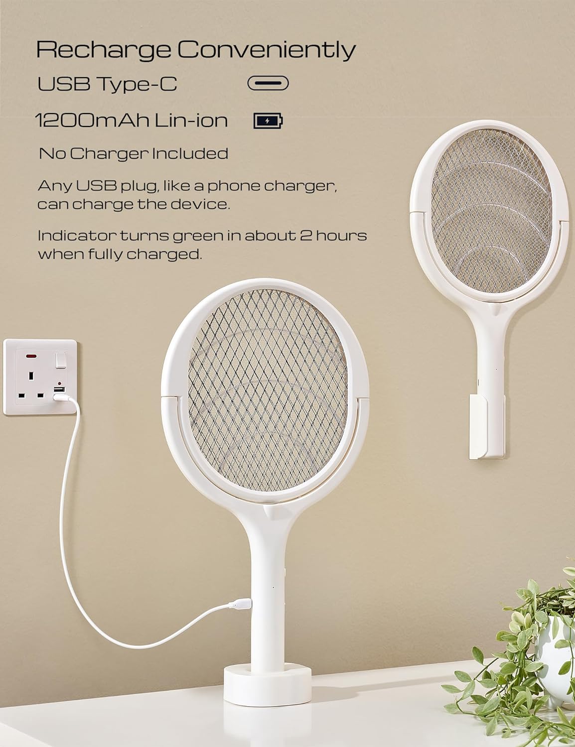 Electric Fly Swatter - Rechargeable Bug Zapper
