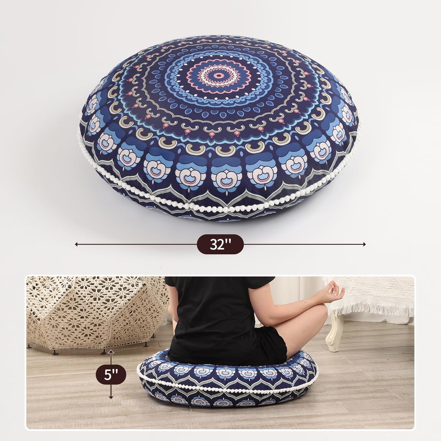 MemoryZen - Large Memory Foam Meditation Cushion