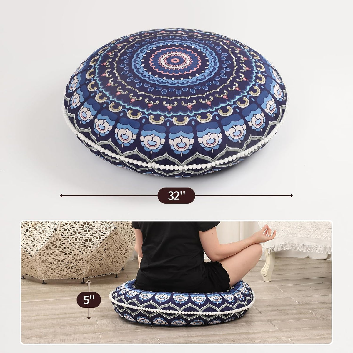 MemoryZen - Large Memory Foam Meditation Cushion (81 cm)