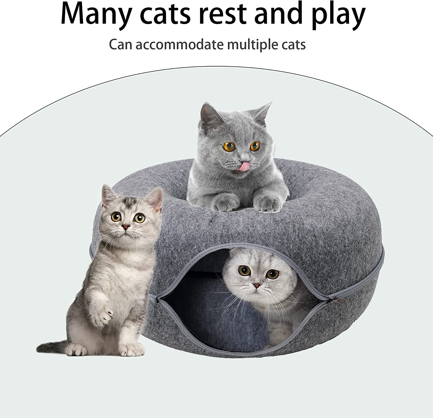 Purrfect Den - Cozy Cat Tunnel Bed with Plush Sleeping Nook