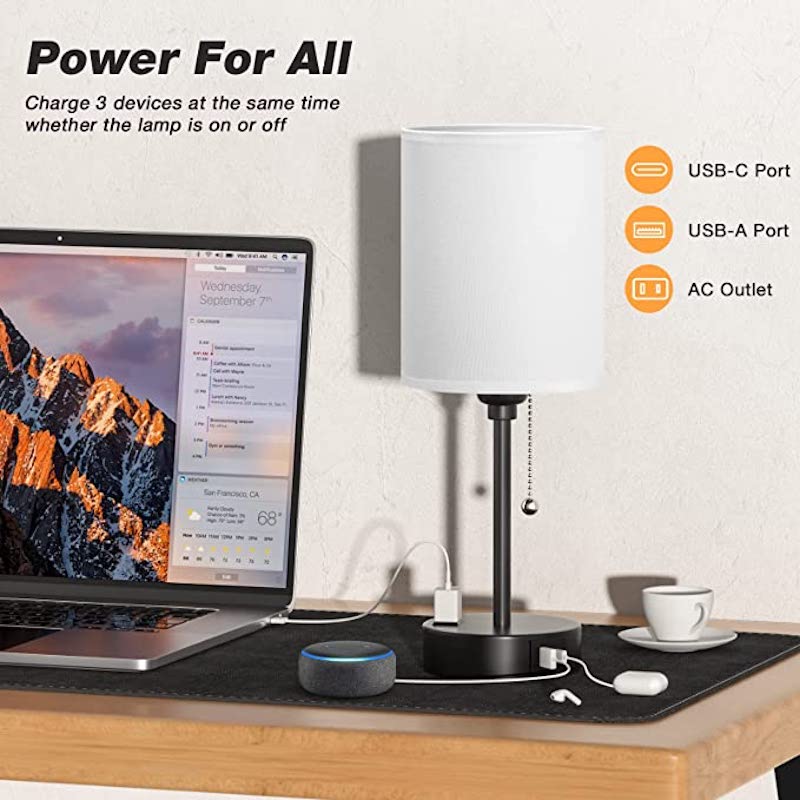 Table Lamp with Wireless Charging - 3 Tones