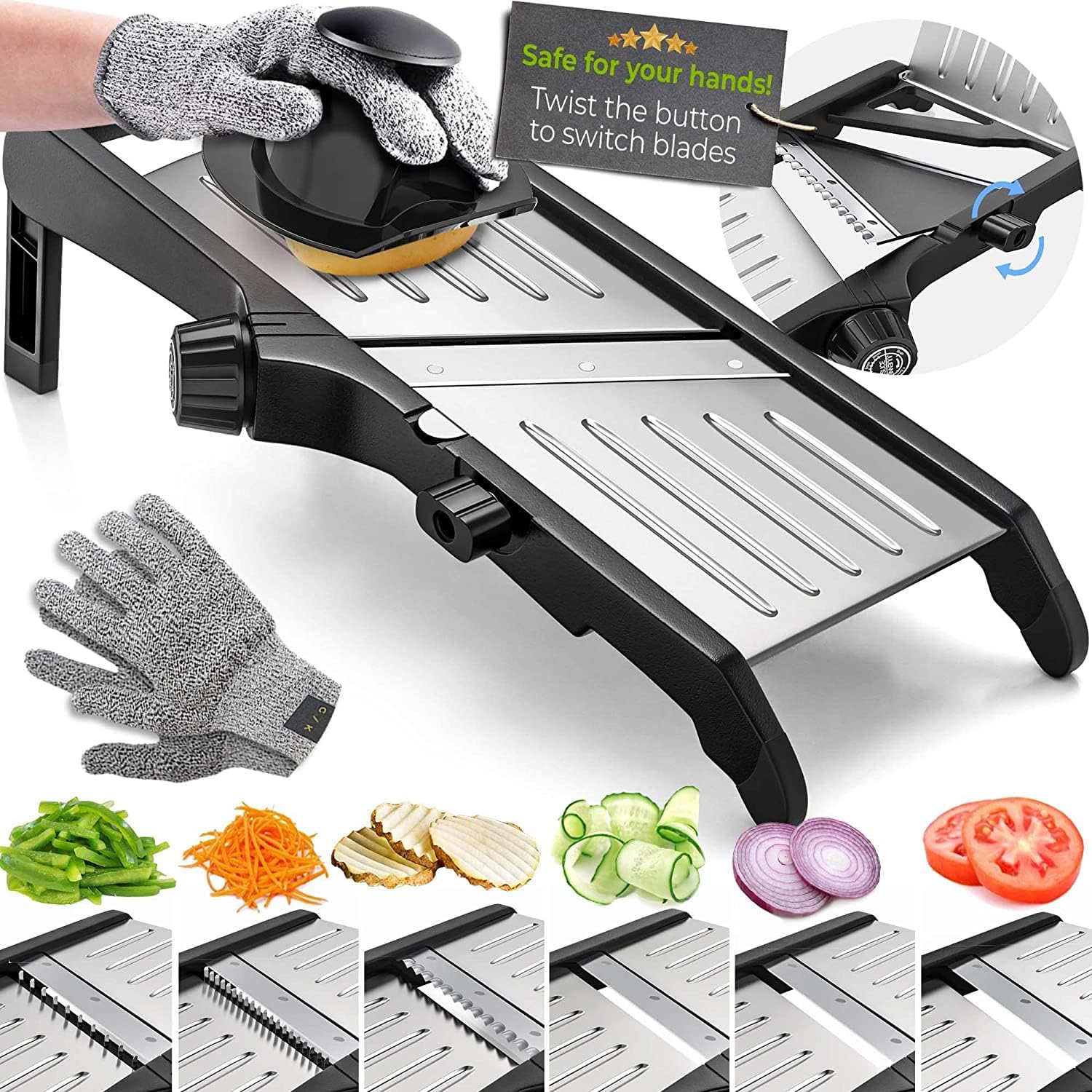 SlicerPro - Mandoline Set with Cut-Resistant Gloves