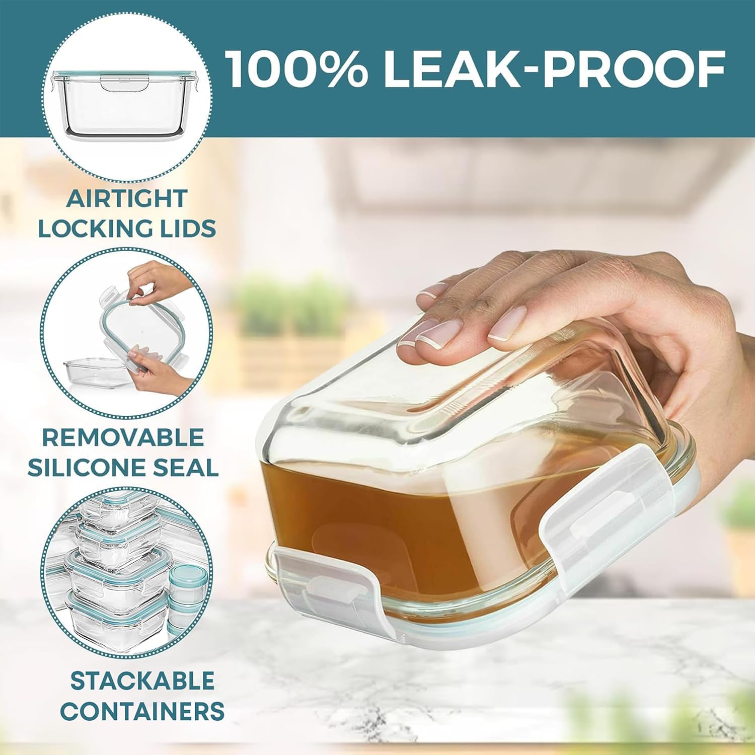 GlassSafe - 35-Piece Airtight Glass Storage Set