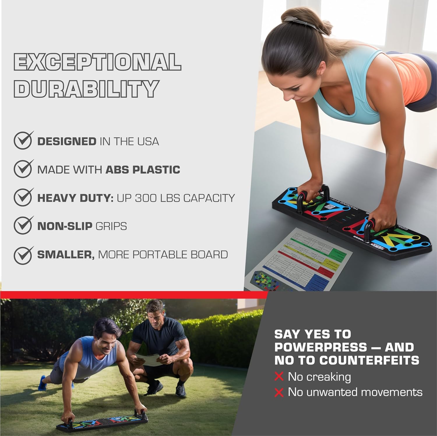 FlexiFit Folding Push-Up Training Board