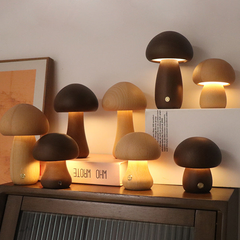 Mushroomlight - Wireless Wooden LED Night Light