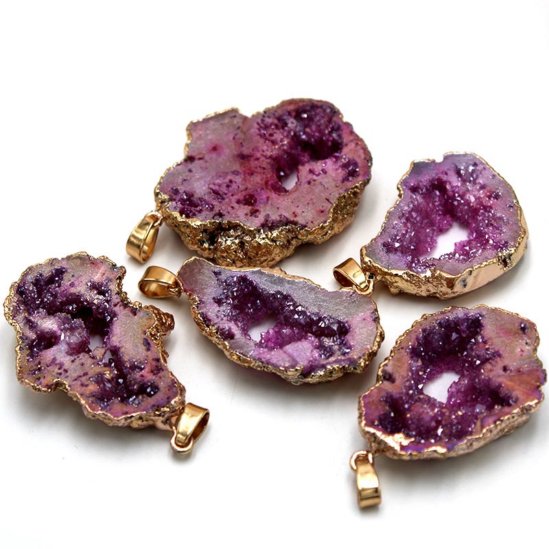 Natural Crystal Geode - Pendant Necklace