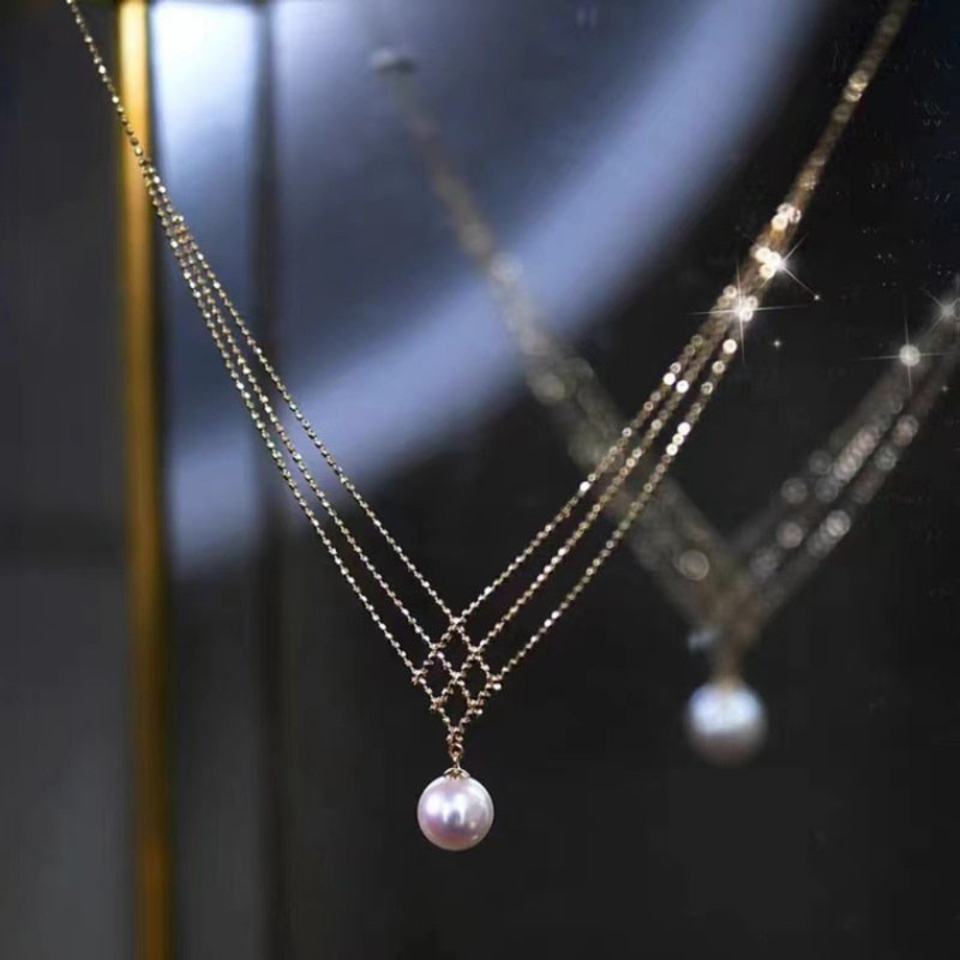 PearlGlow Necklace - Elegant Woven Pearl Jewelry