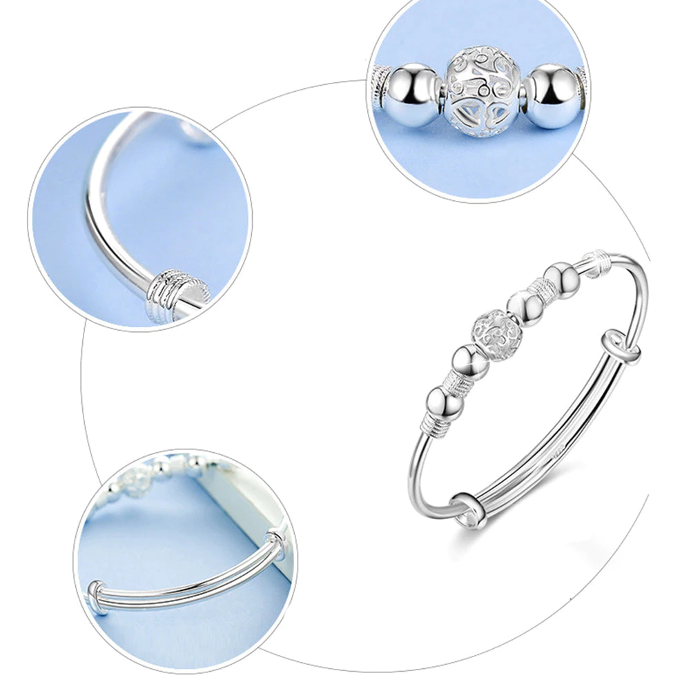 Silver Lucky Beads - Adjustable Bracelet