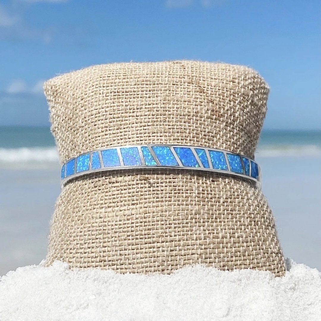 Isola - Blue and Silver Opal Bracelet for Women