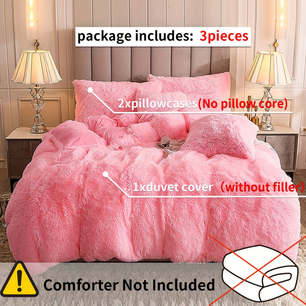 Ultra-Soft Plush Duvet Cover Set - Zipped