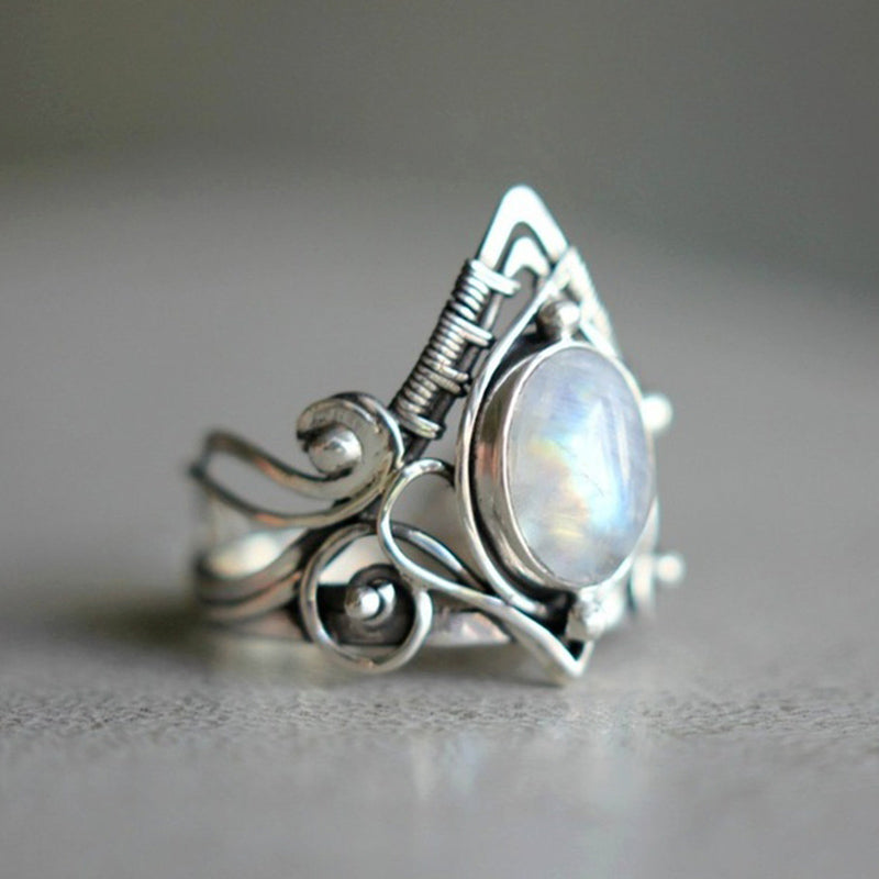 Clara - Vintage Sterling Silver Moonstone Ring for Women