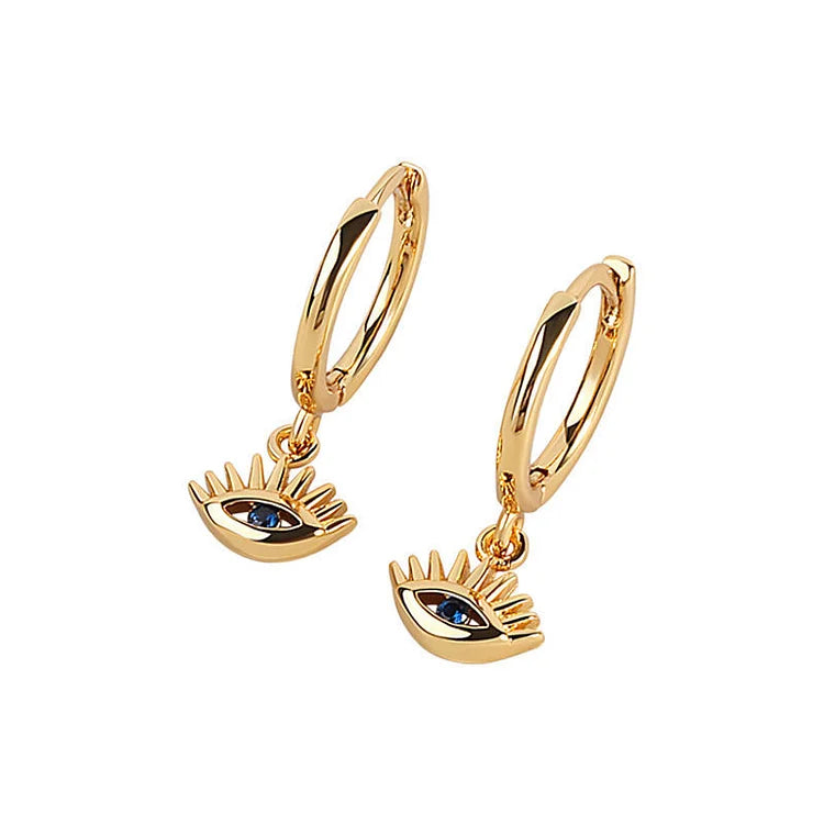 Noa Gold/Silver Evil Eye Drop Earrings - 925 Silver