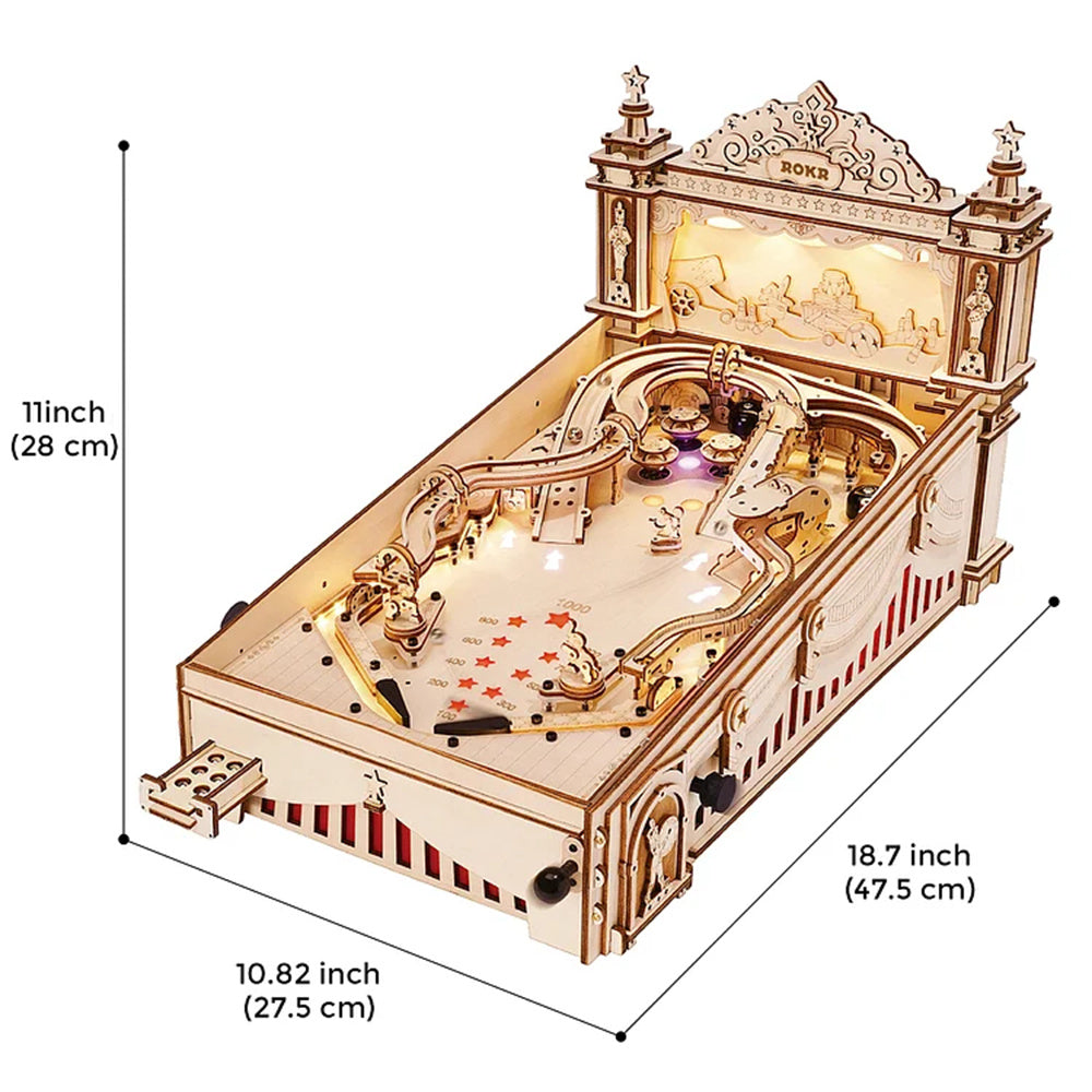 FlipCraft 3D Wooden Puzzle - Build and Play Pinball Machine