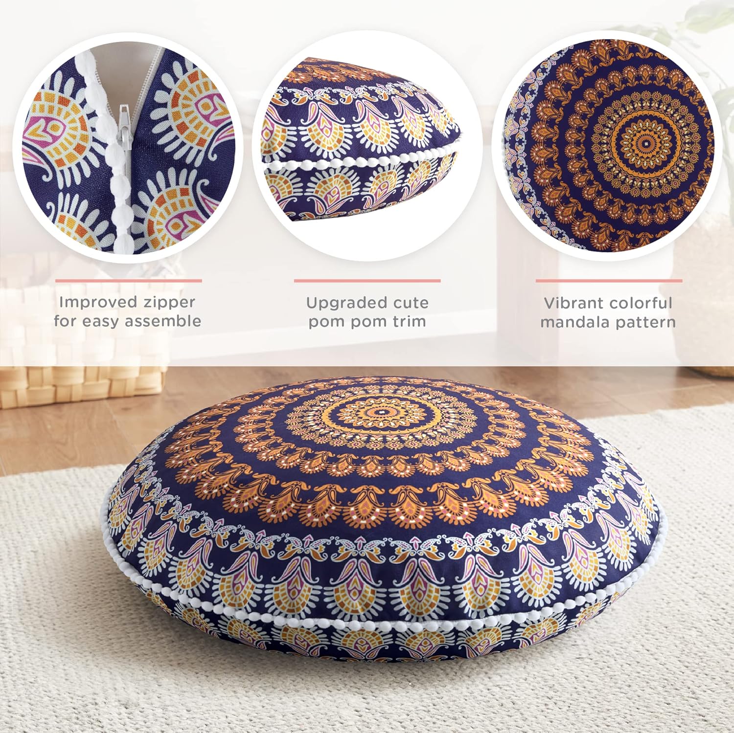 MandalaCushion - Bohemian Meditation Cushion