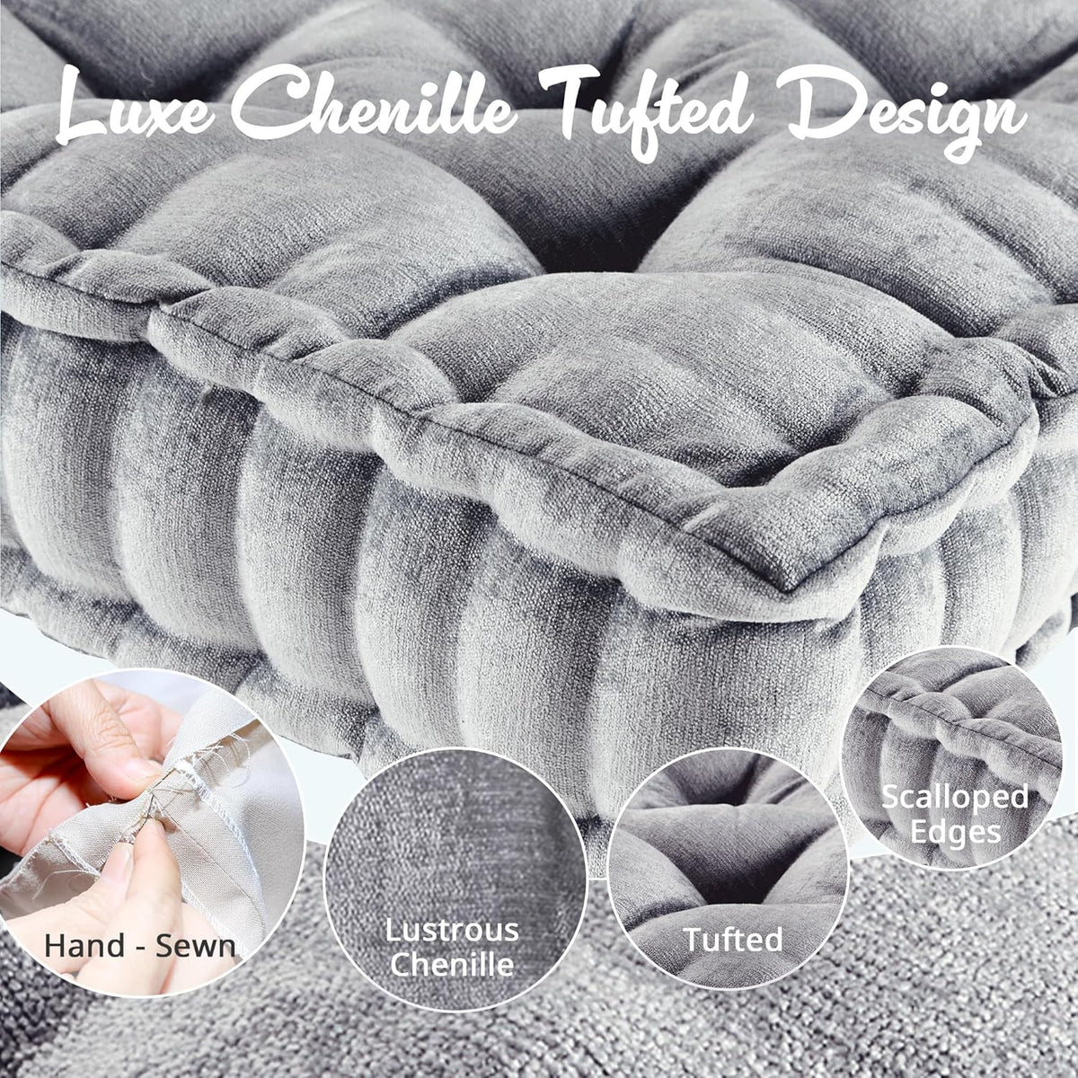 ZenComfort - Plush Chenille Floor Meditation Cushion