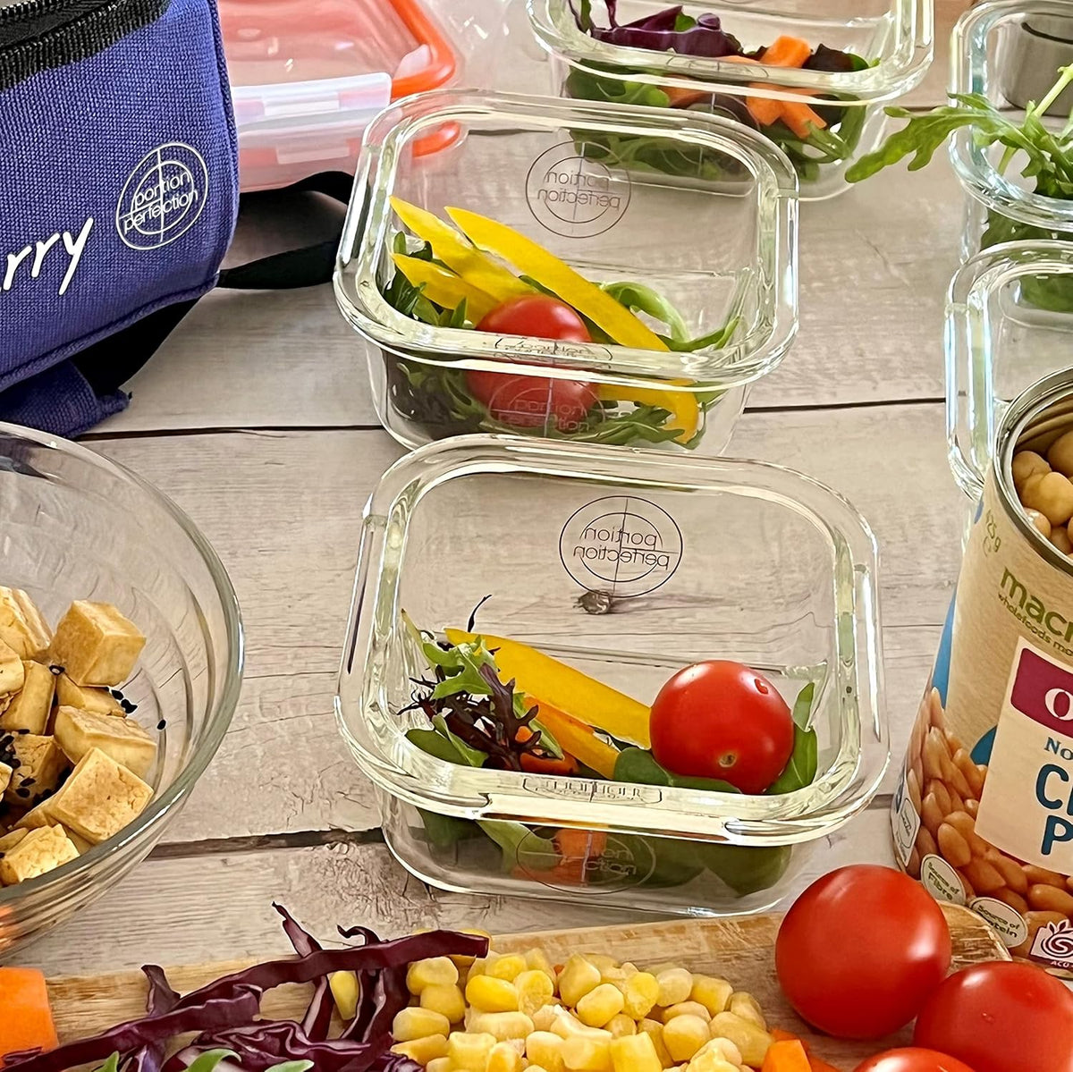PortionMaster - Set of 3 Glass Portion Control Containers