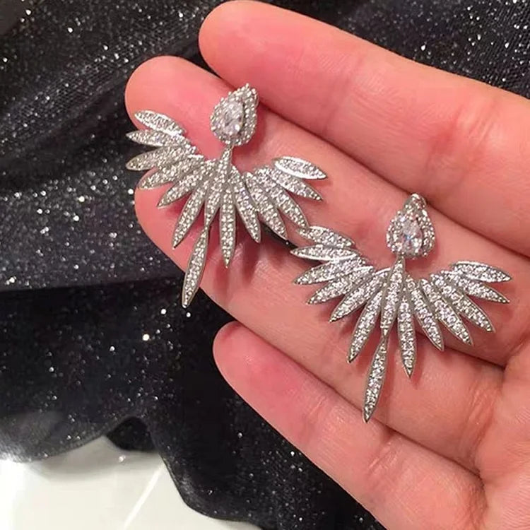Celeste Silver Angel Wing Stud Earrings - S925