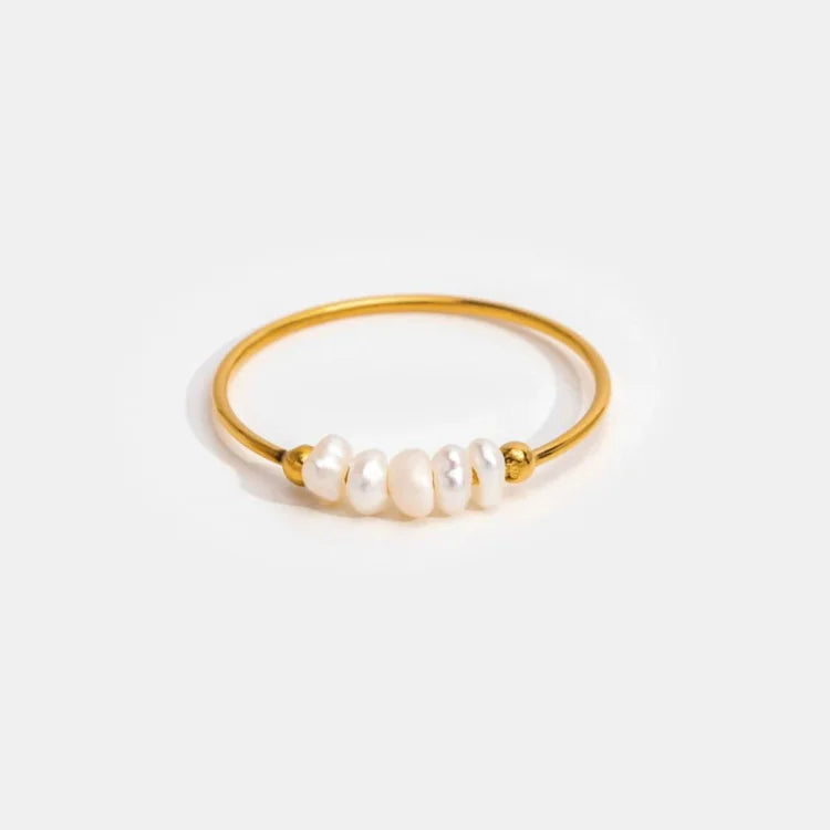 Sophie - Gold Pearl Ring for Women