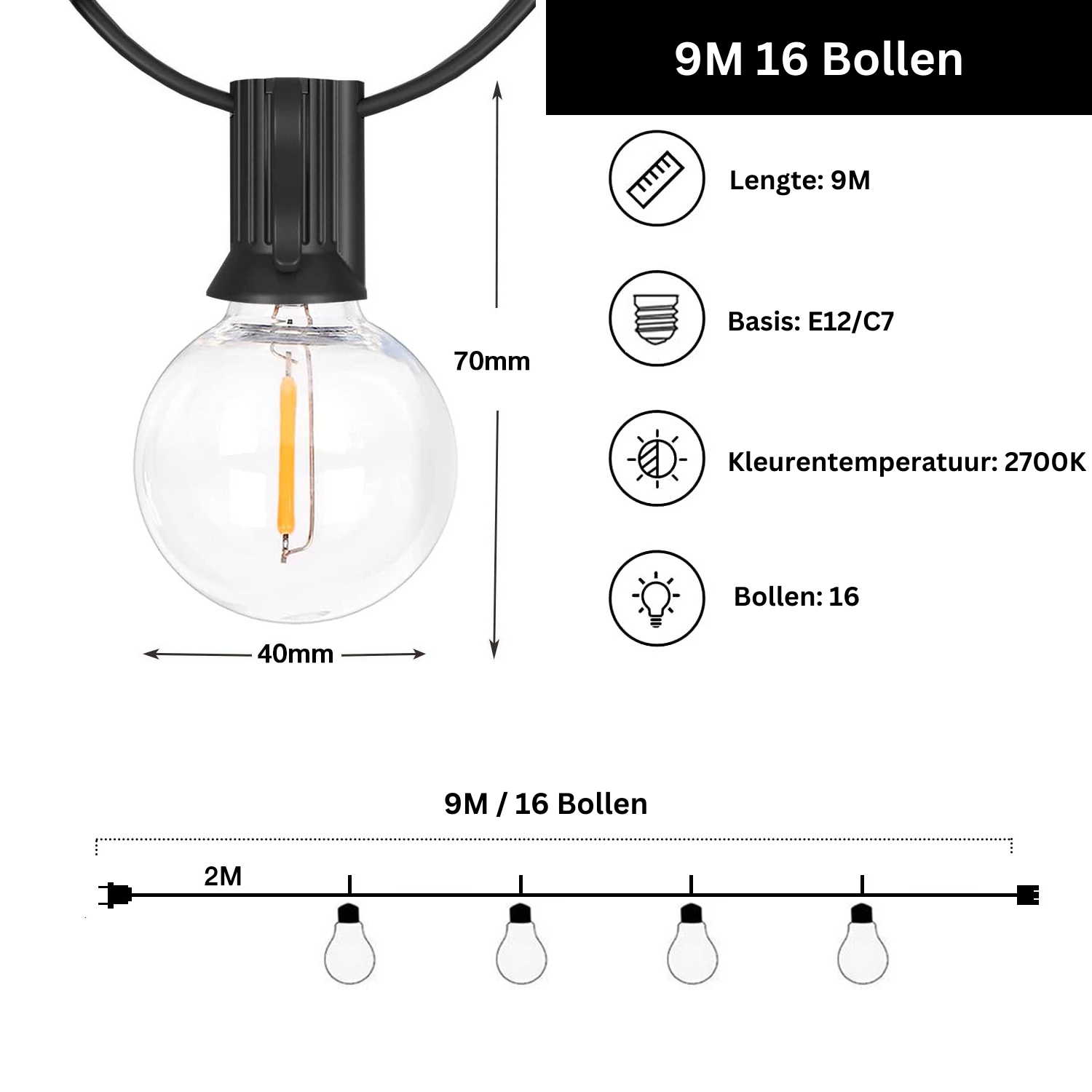 OutdoorGlow - LED Garden String Lights