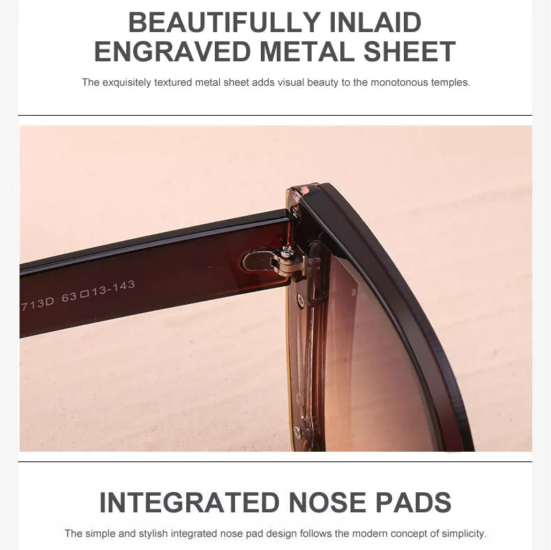 BillieShade - Square Retro Cat-Eye Sunglasses with UV Protection
