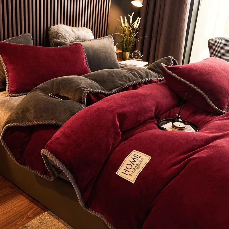 PlushHaven Fleece Duvet Set - King Size Warmth