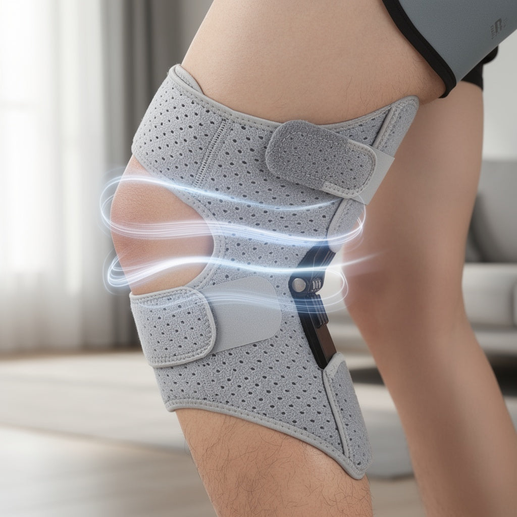 Adjustable Knee Support Brace - Enhanced Stability with Triple-Spring System 1