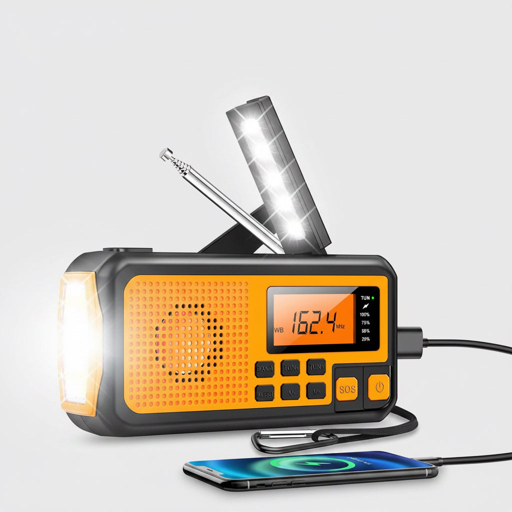 Adventure Ready | Multifunctional Portable Radio with Solar Charging & Power Bank | Essential Emergency Tool for Safety 0