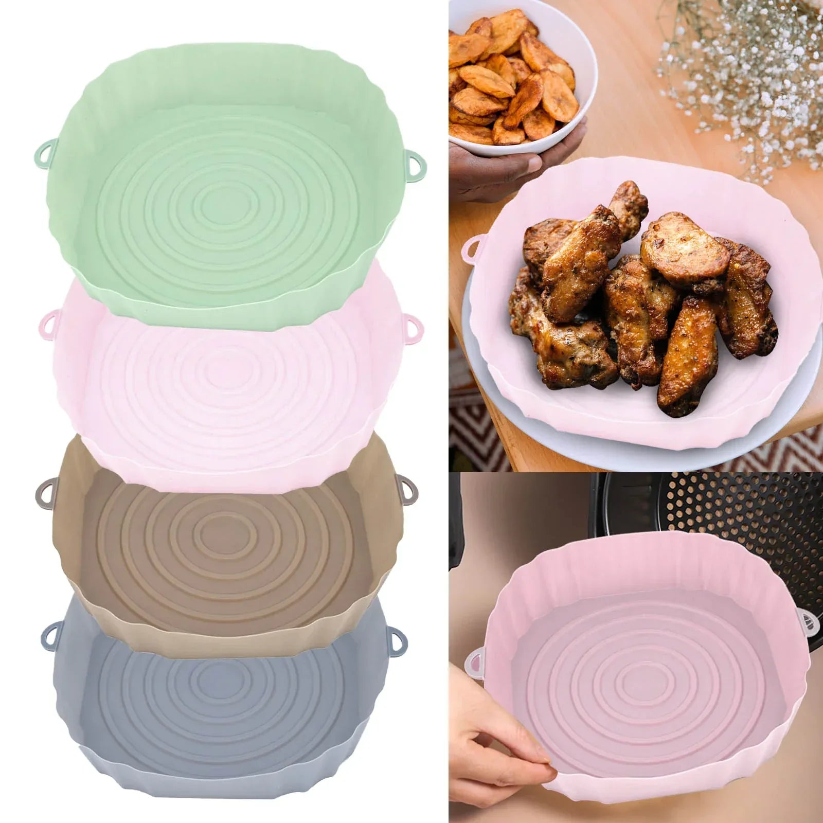SiliconFry Tray - Reusable Dishwasher-Safe Air Fryer Liner