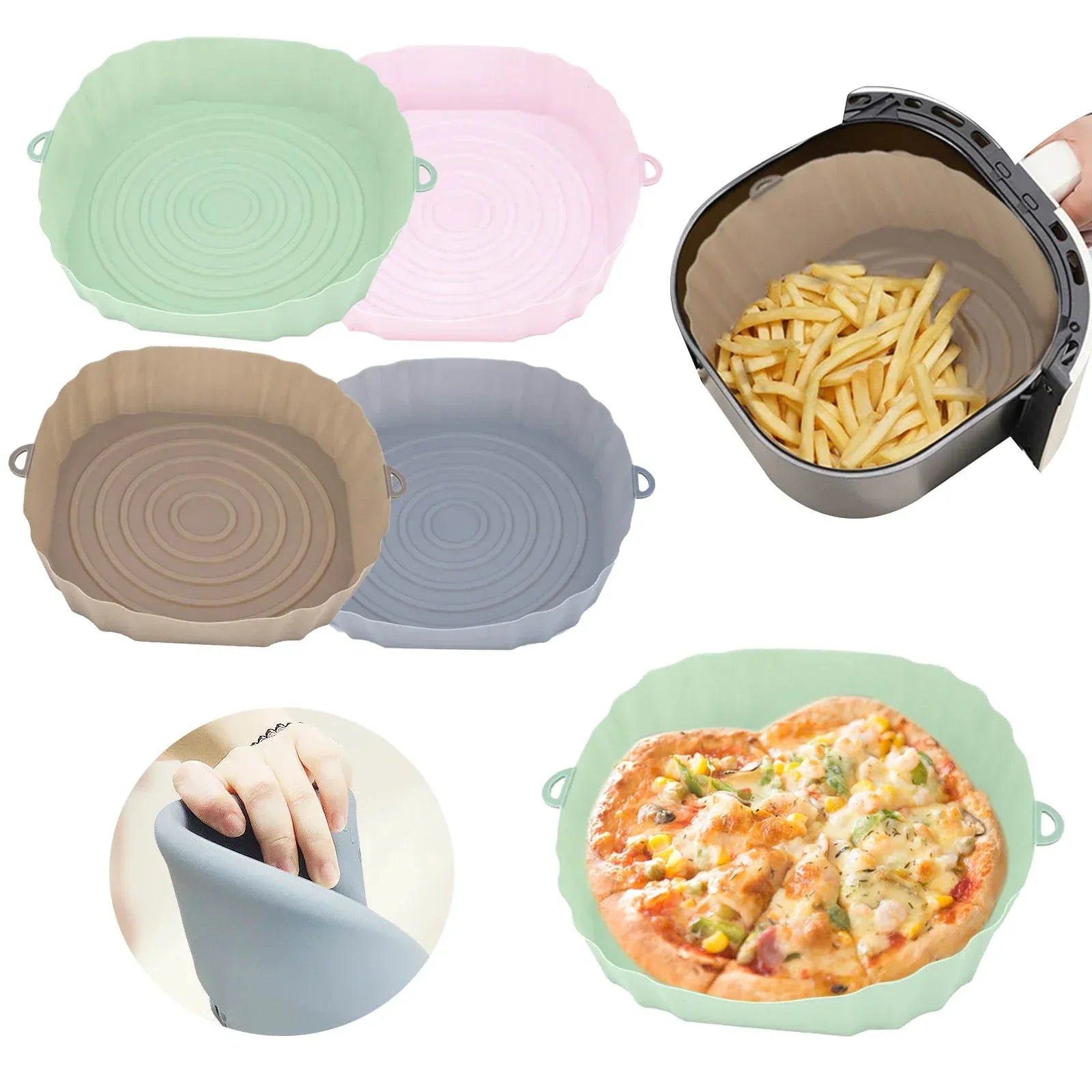 SiliconFry Tray - Reusable Dishwasher-Safe Air Fryer Liner