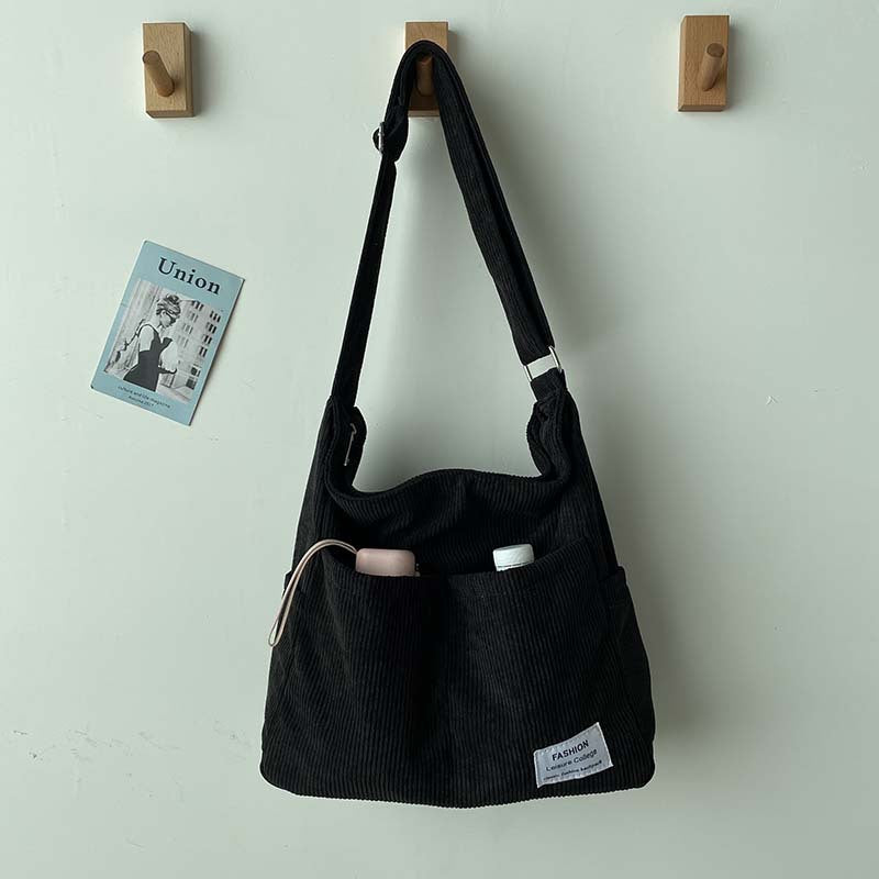 StyleLoom - Luxe Corduroy Shoulder Bag for Women