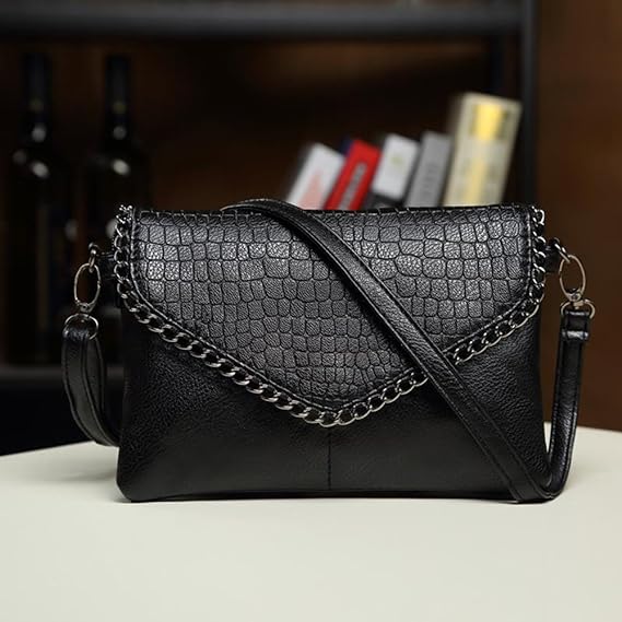 Alexa Clutch - Elegant Crocodile-Print Evening Bag