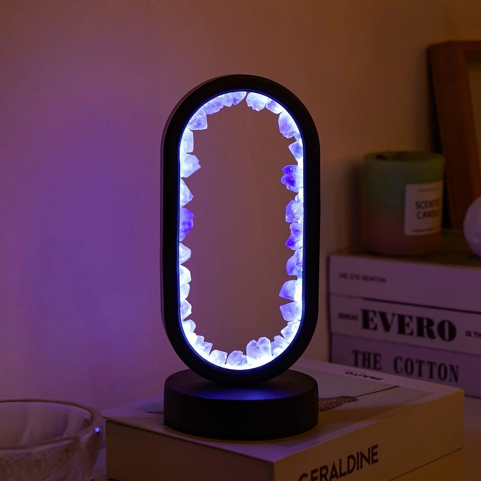 AmethystGlow | Serene Handcrafted Natural Crystal Table Lamp for Bedroom 10