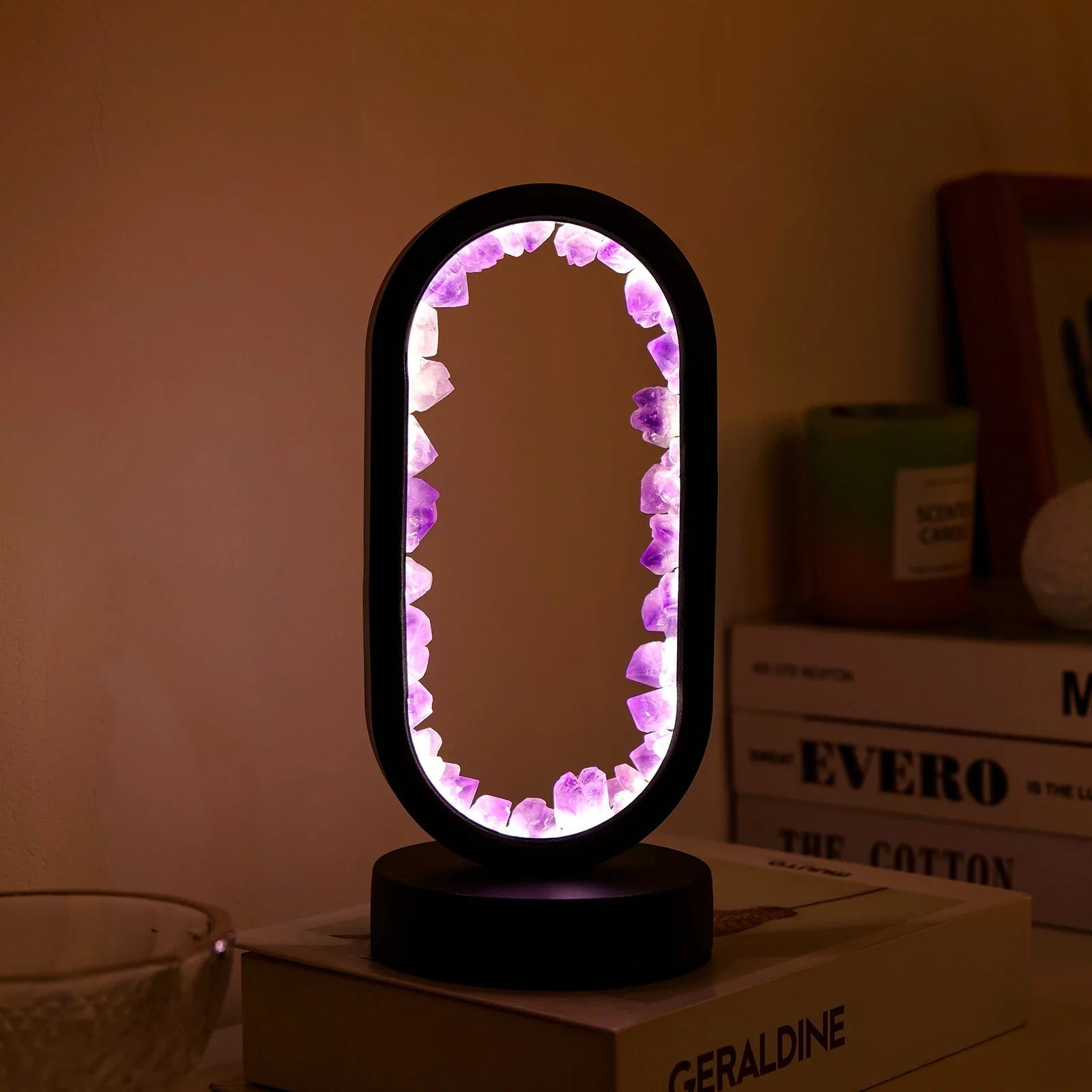 AmethystGlow | Serene Handcrafted Natural Crystal Table Lamp for Bedroom 12
