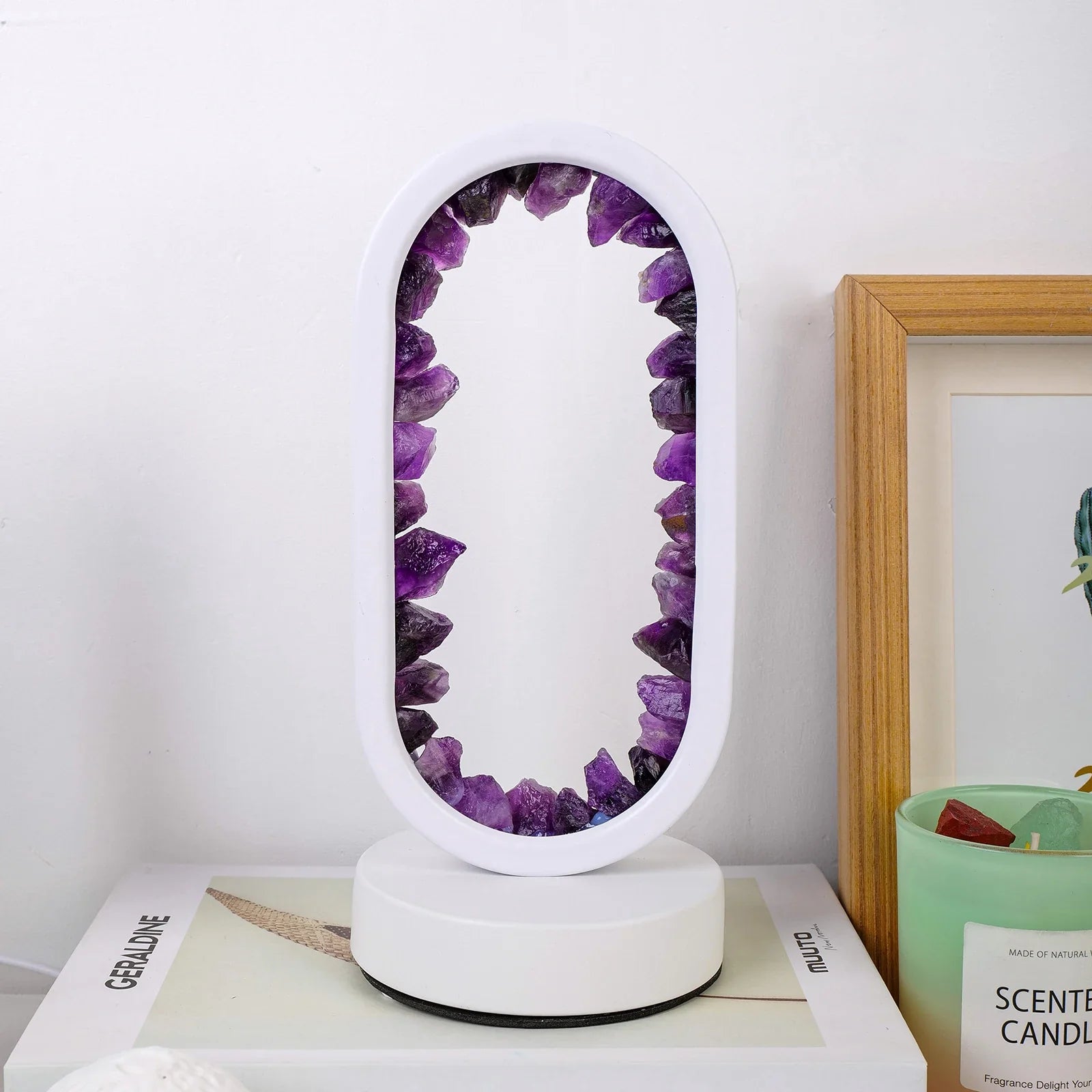 AmethystGlow | Serene Handcrafted Natural Crystal Table Lamp for Bedroom 6