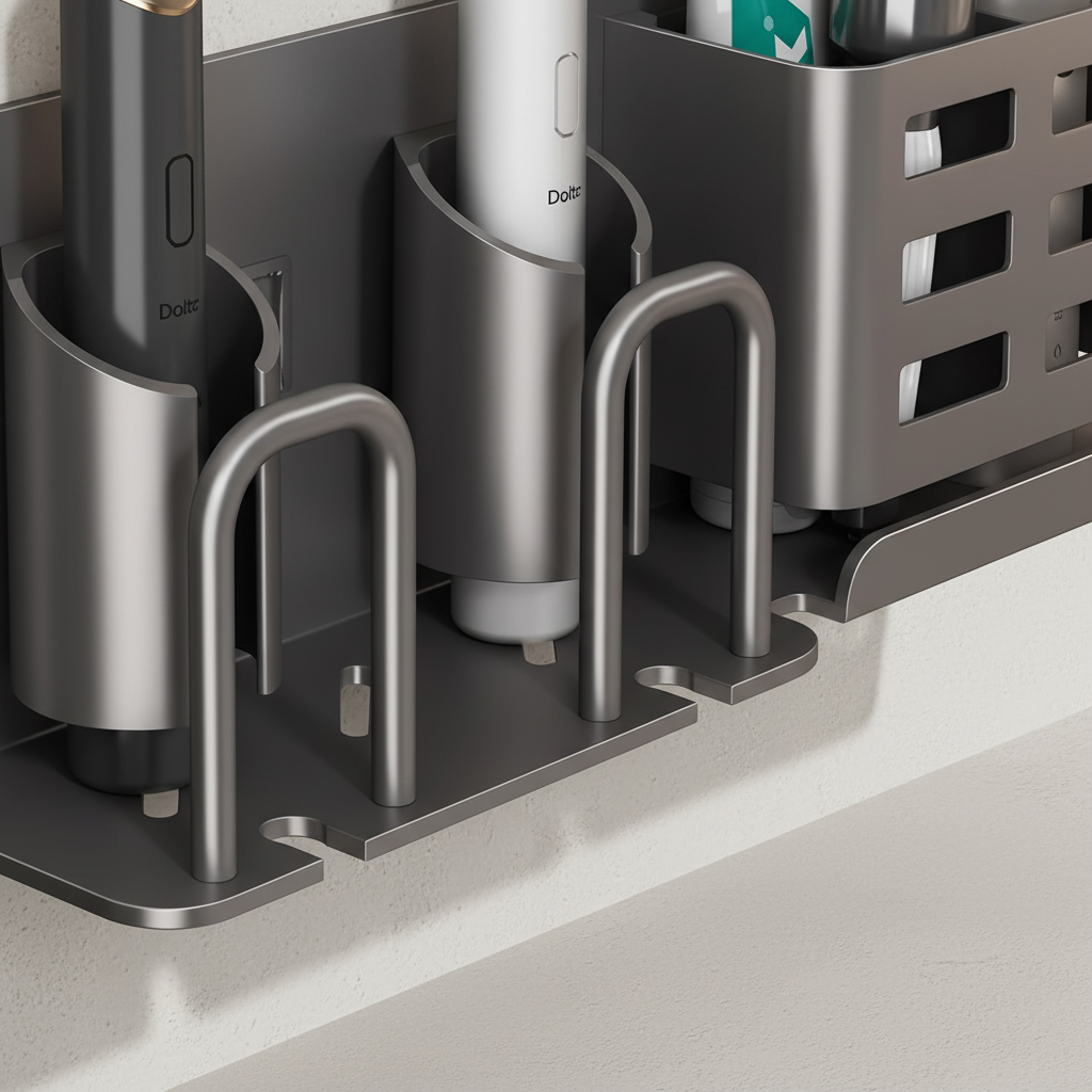 AquaDock | Bathroom Storage Toothbrush Holder with Drainage Openings | Space-Saving Solution for Organized Hygiene 2