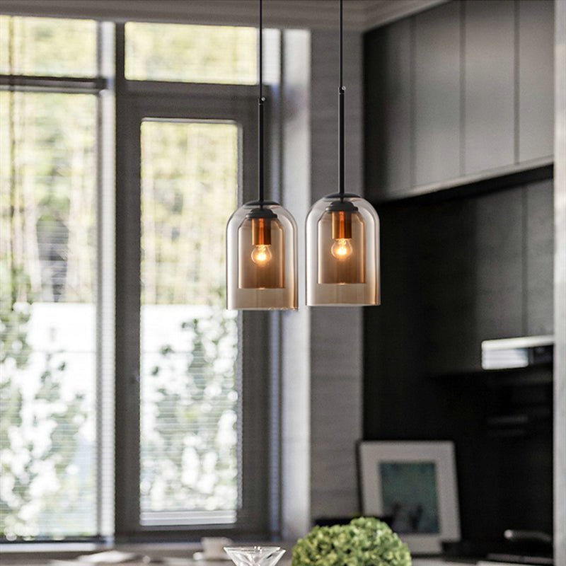 AuraGlass | Double Glass Pendant Light with Adjustable Height | Elegant Kitchen Pendant Lighting for Atmospheric Glow 3