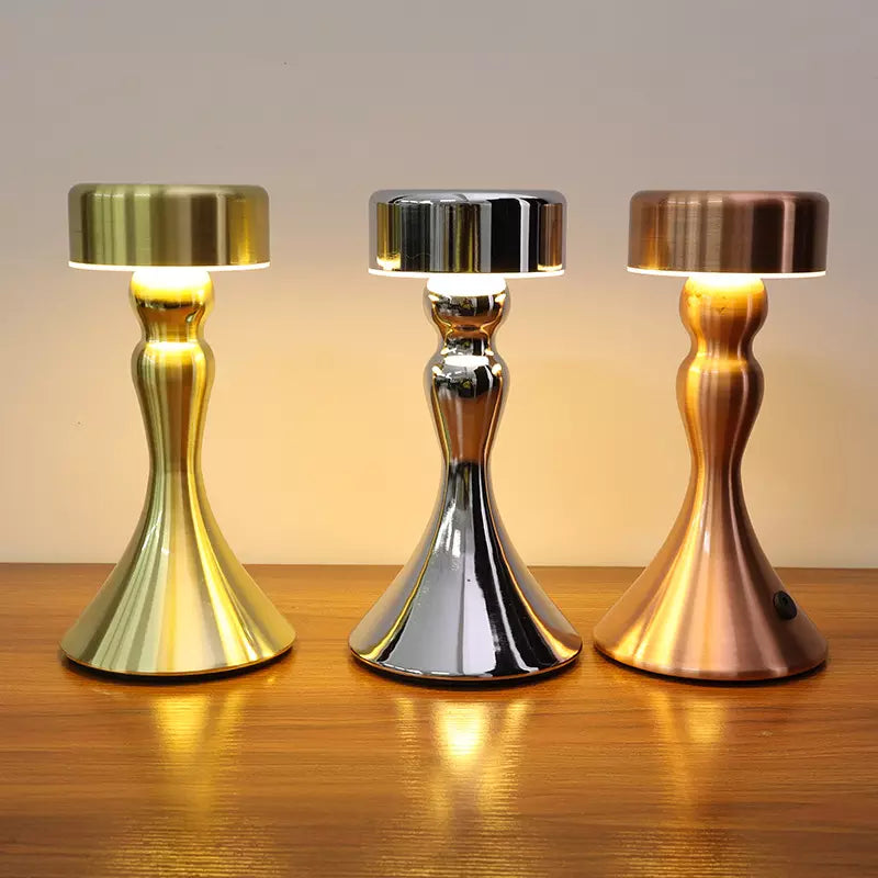 AuroraGlow | Elegant Cordless Gold Bedside Table Lamp with Charger 1