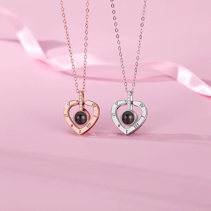 EternalLove Necklace - Heart Pendant with I Love You in 100 Languages