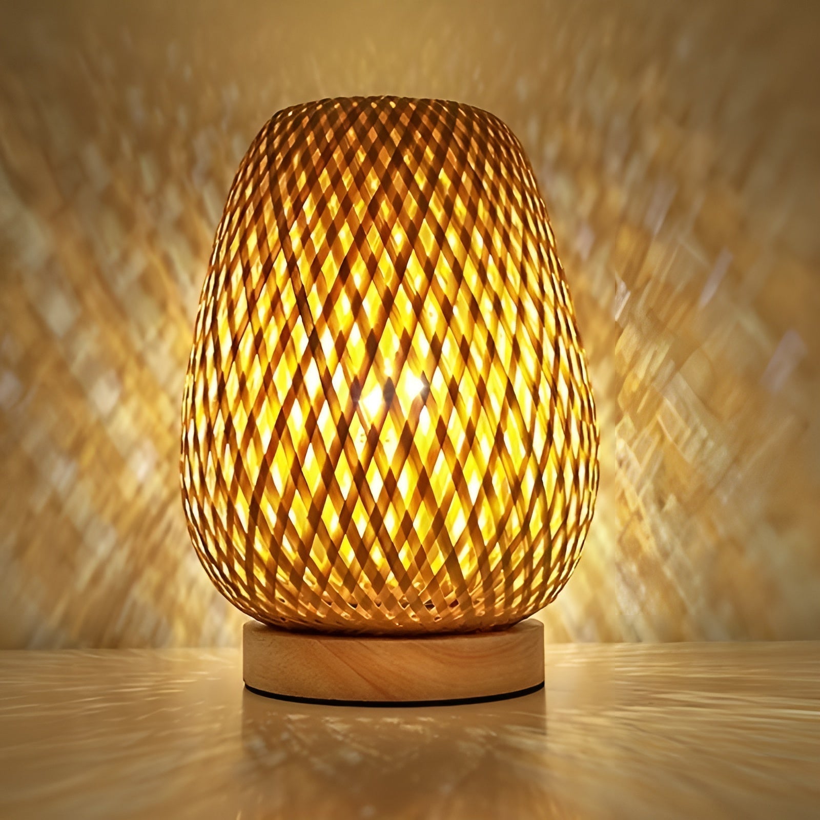 Bamboo Table Lamp - USB-Powered Eco Bedside Light
