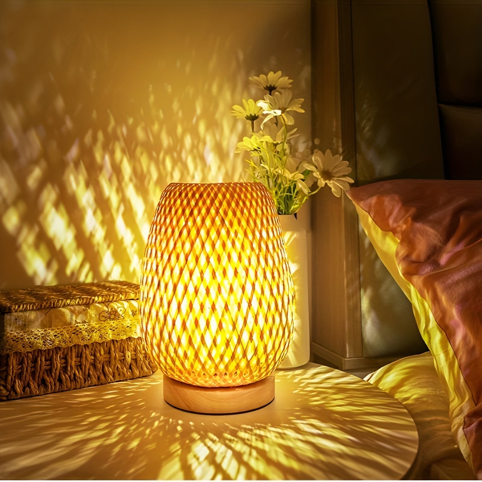 Bamboo Table Lamp - USB-Powered Eco Bedside Light