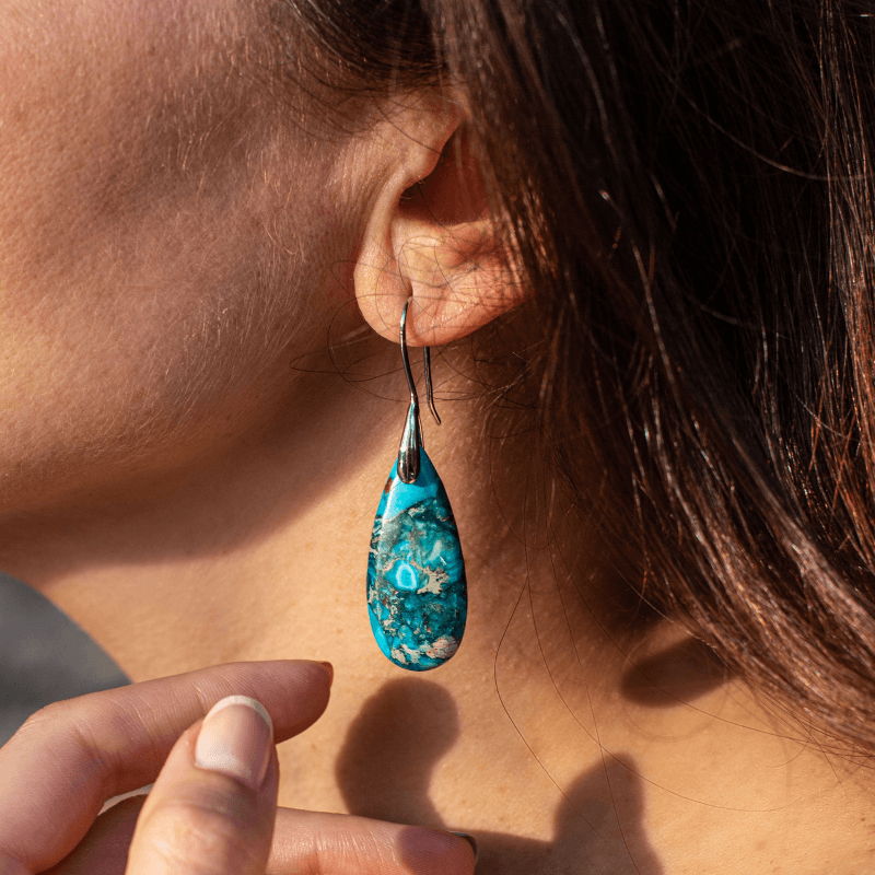 OceanGlow - Regalite Drop Earrings for Women