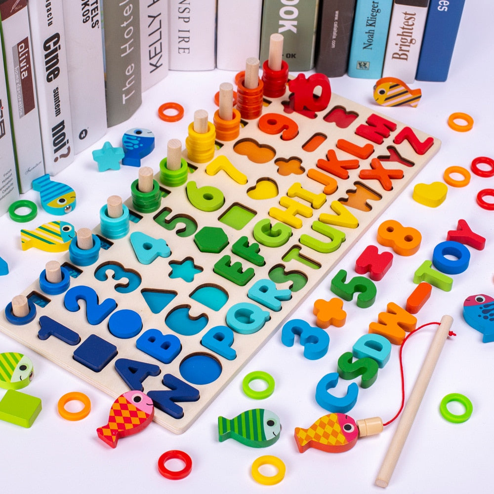 EduWood - Wooden Montessori Counting and Fishing Board