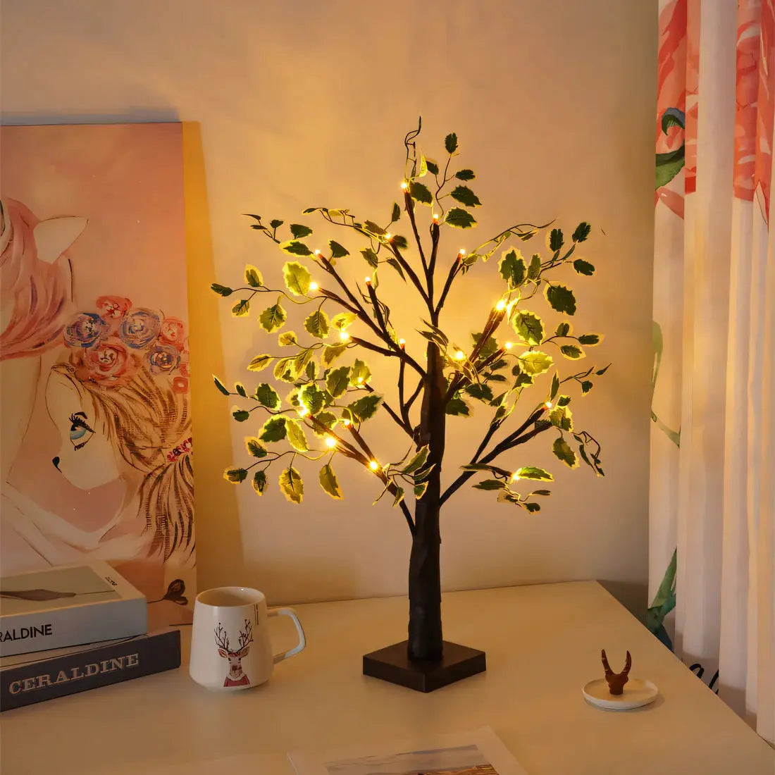 Glowing Tree Table Lamp - Warm LED Decor Light