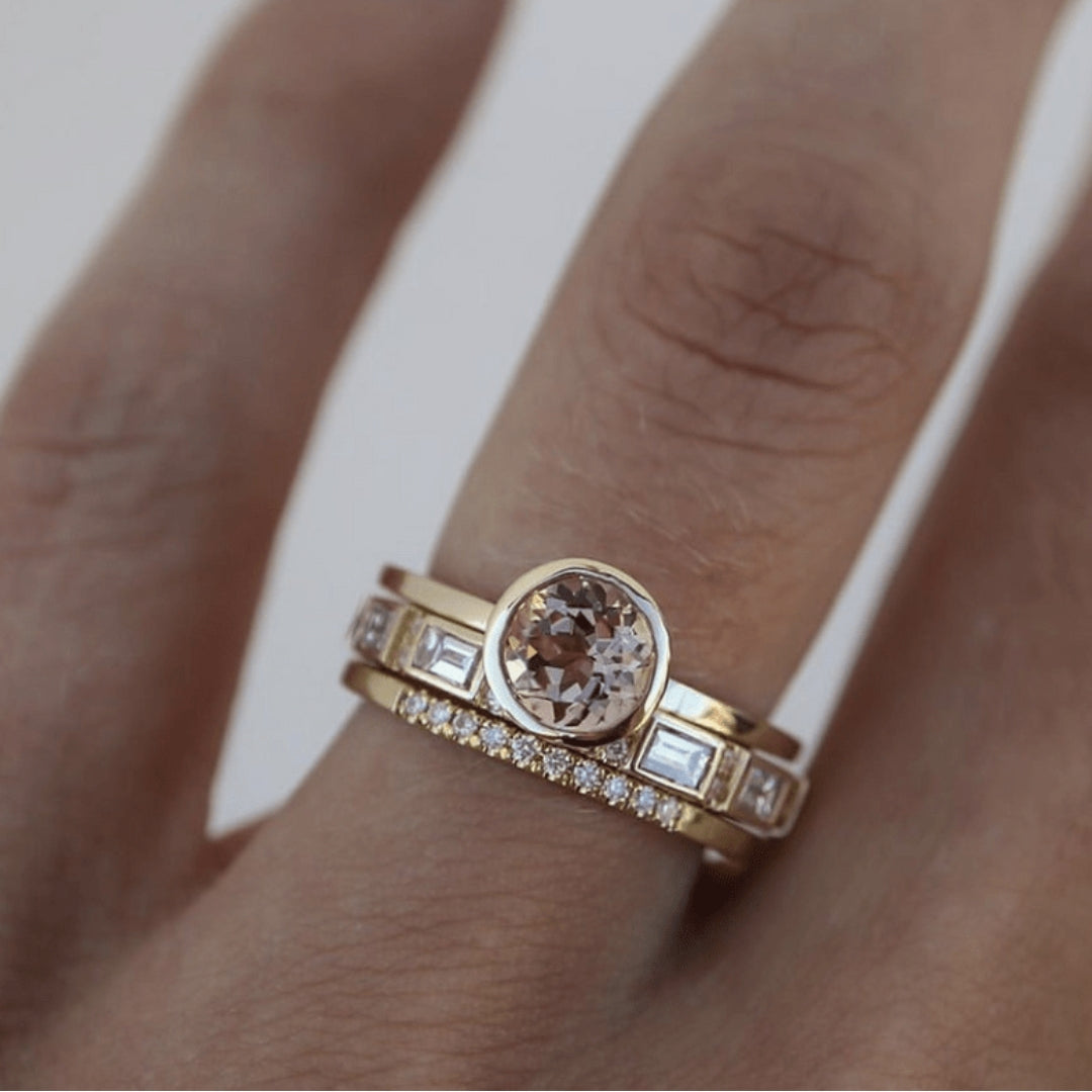 Celine - Vintage Gold Zirconia Ring for Women