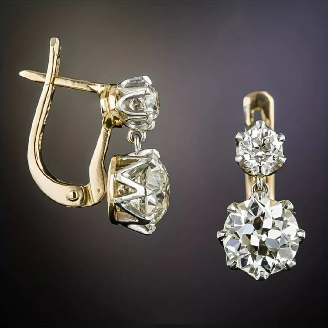 Selene - Gold Zirconia Drop Earrings for Women